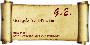 Gulyás Efraim névjegykártya